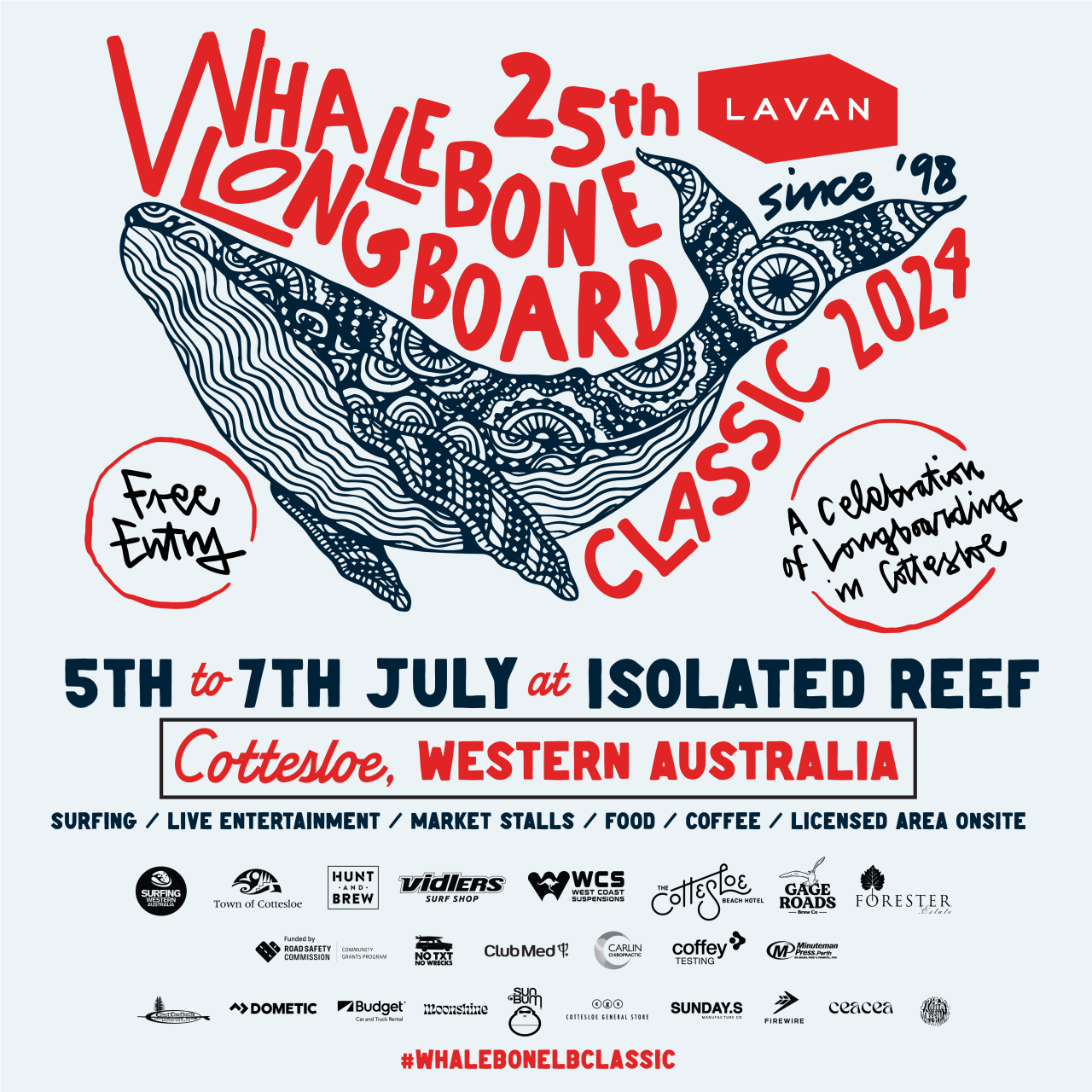 25th Whalebone Longboard Classic Event Logo