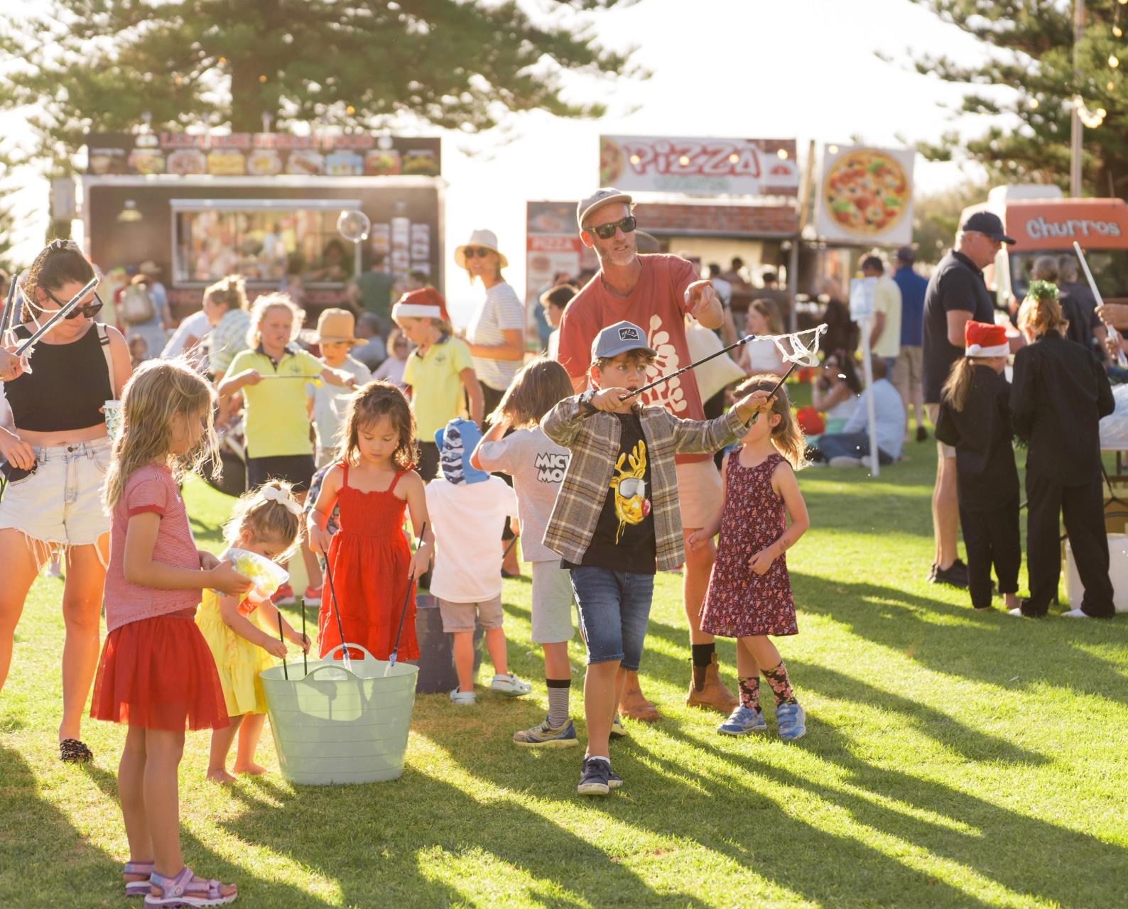 Bubbles with kids at the Civic Centre