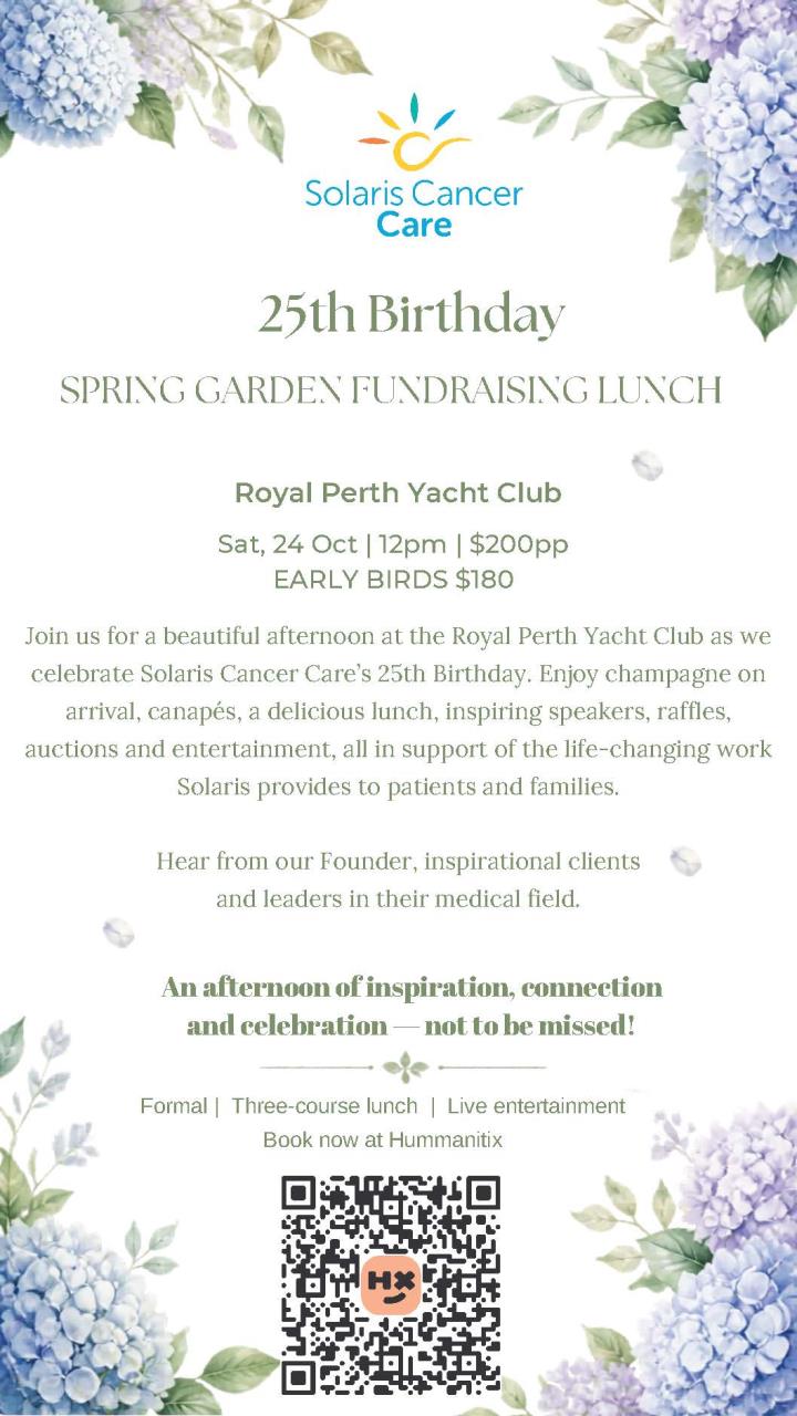 Solaris Cancer Care 25th Birthday - Spring Garden Fundraising Lunch