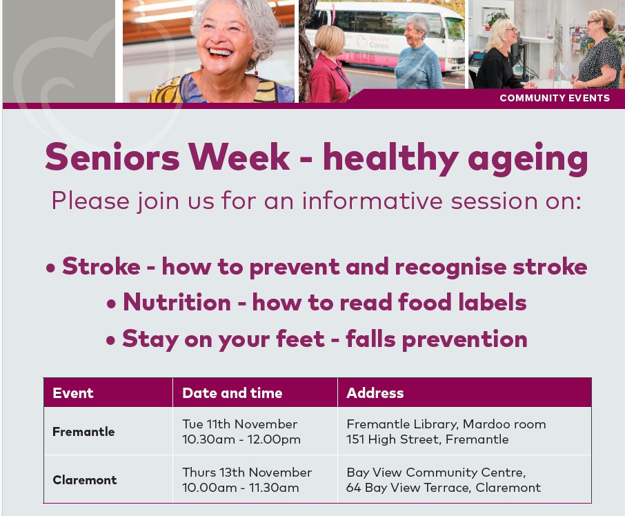 Healthy Ageing for Seniors – Stroke, Nutrition and Falls
