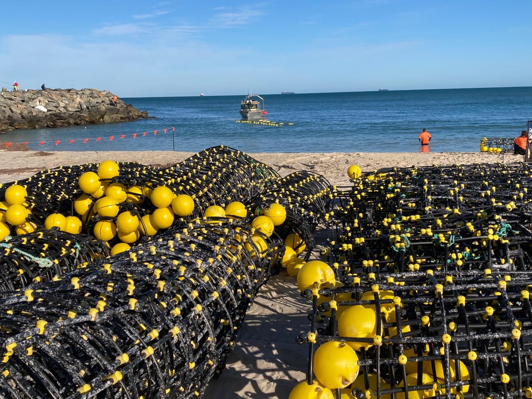 Cottesloe’s shark barrier installation delayed by weather