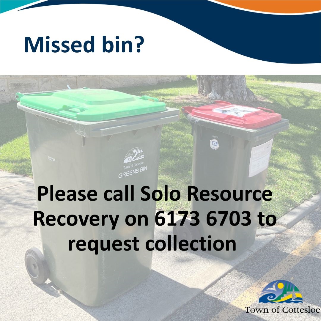 Missed bin collection? Please call Solo Resource Recovery