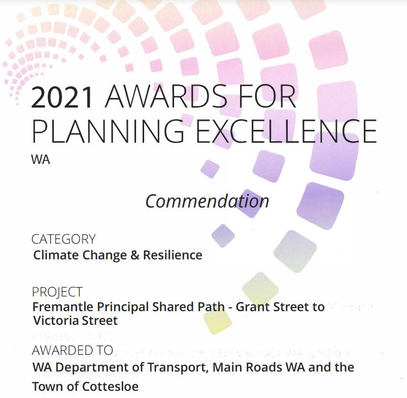 TOWN OF COTTESLOE WINS PIA AWARD